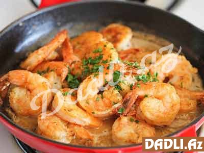 Kərə yağında krevetka resepti