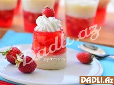 Çiyələkli mannı şirniyyatı resepti - Video resept