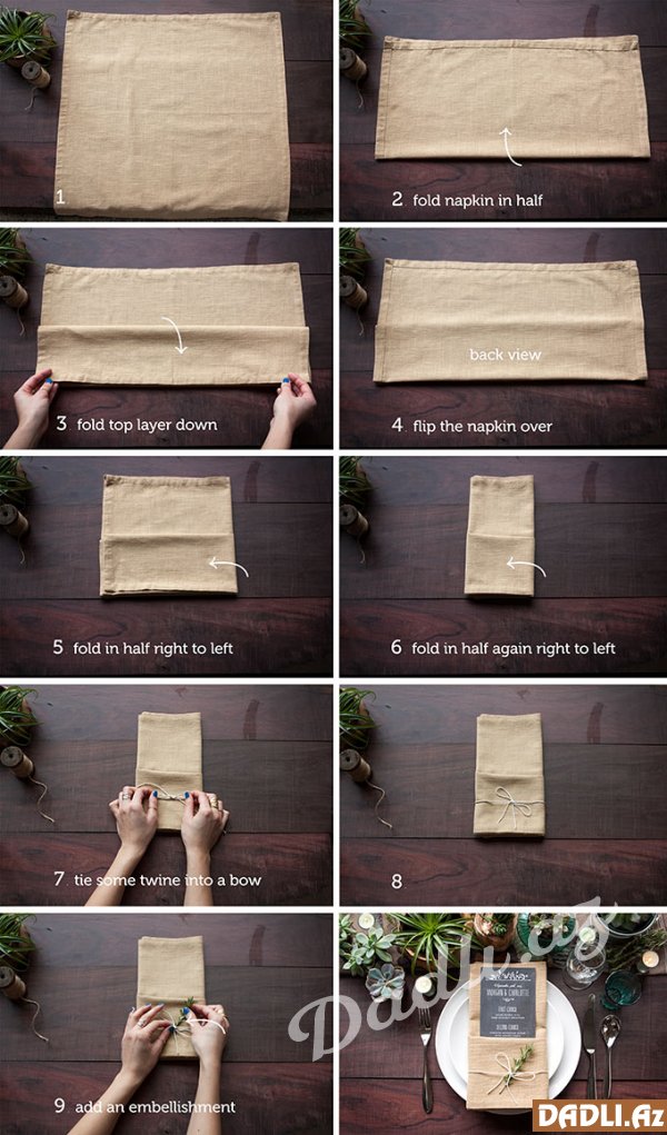 3 fərqli dizaynda salfet hazırlamaq