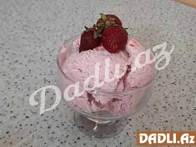 Çiyələkli plombir dondurması resepti - Video resept