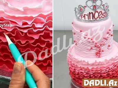 Qız uşaqları üçün Prinsessa tort bəzədilmə resepti - Video resept
