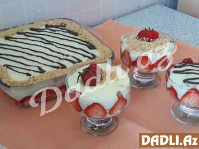 Çiyələkli maqnolia pudinq resepti - Video resept