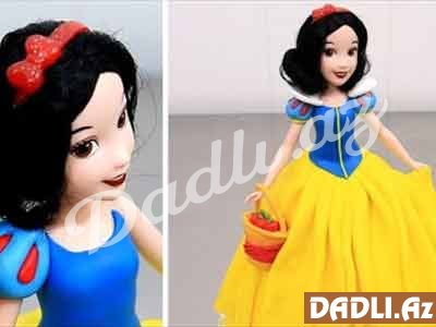 Qız uşaqları üçün Snow White Doll tort bəzədilmə resepti - Video resept