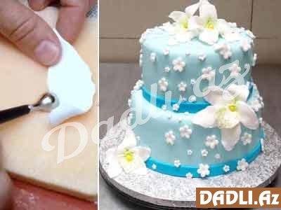 Orkide çiçəkləri tort bəzədilmə resepti - Video resept