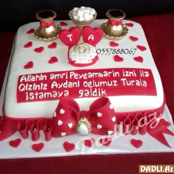 Elçilik - Həri (qız istəmə) üçün özəl tort nümunələri