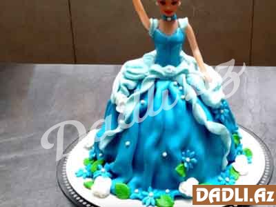 Barbie (Barbi qız) tort bəzədilmə resepti - Video resept