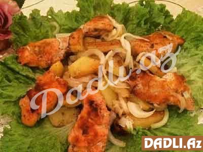 Toyuq və kartof qızartması resepti