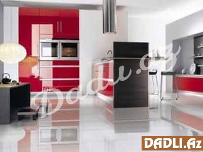 Qırmızı rəngli mətbəx dekorasiyaları