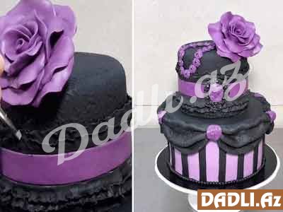 2 mərtəbə eleqant tort bəzədilmə resepti - Video resept