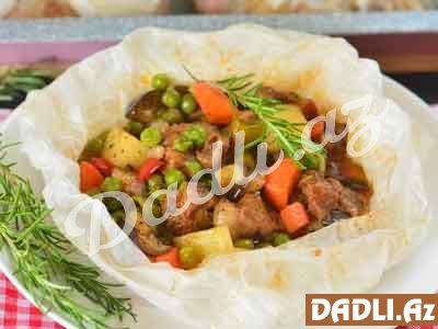 Kağızda tərəvəzli poğaça kabab resepti - Video resept