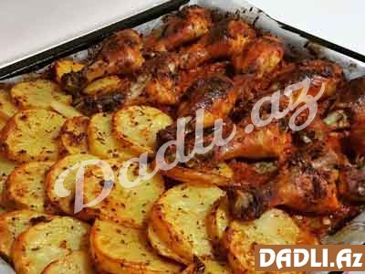 Sobada toyuq və kartof qızartması resepti