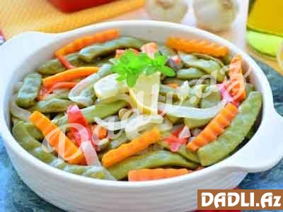 Zeytun yağlı təzə lobya salatı resepti - Video resept