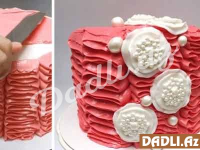 Kremli volan tort bəzədilmə resepti - Video resept