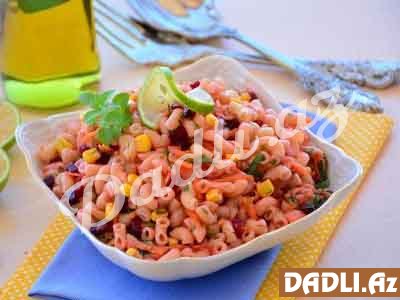 3 dəqiqədə tərəvəzli makaron salatı resepti - Video resept