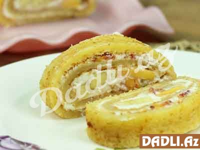 Meyvəli rulet tort resepti - Video resept