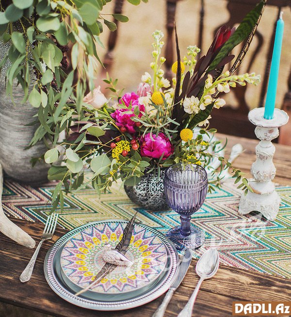 Bağ süfrə dekoru üçün ideyalar