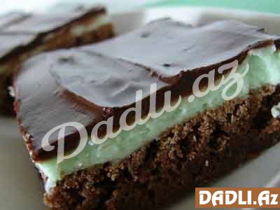 Şokoladlı qlazurlu nanəli braun resepti