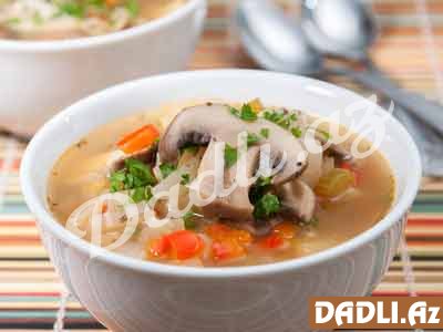 Xırda vermişelli, göbələkli şorba resepti