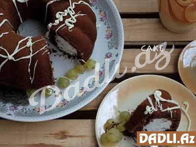 Kakaolu, çaylı və kokoslu kek resepti