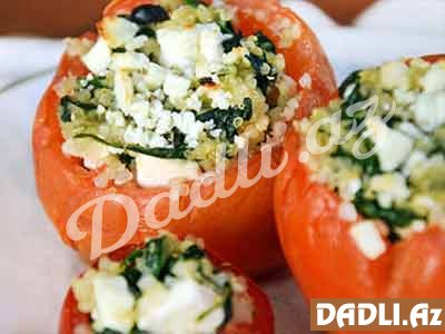 İspanaqlı pomidor dolması resepti