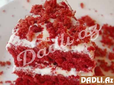 Qırmızı Məxmər tort (red velvet) resepti