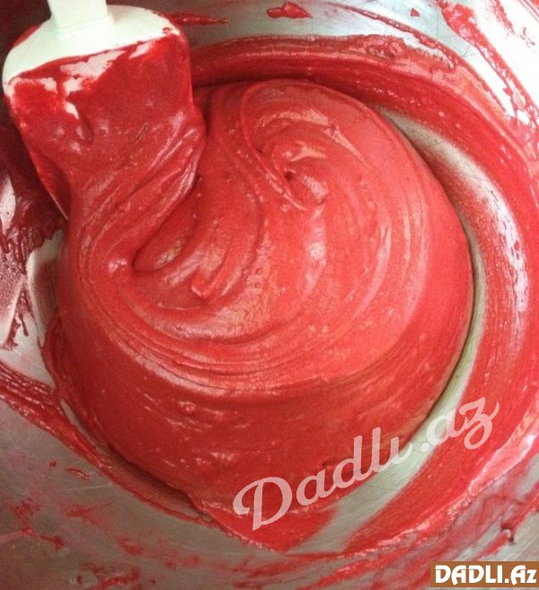 Qırmızı məxməri ürək tortu resepti - FOTO RESEPT