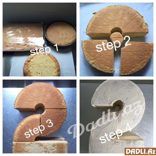 2 rəqəm tort hazırlama - FOTO RESEPT