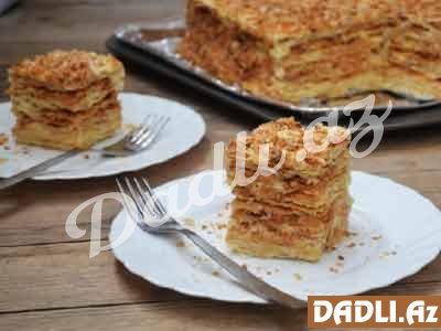 Bişmiş südlü kremlə napaleon tortu resepti