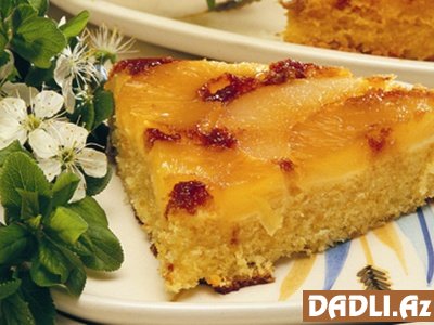 Ananaslı və armudlu keks resepti