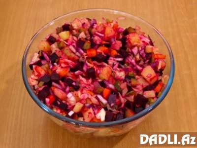 Ətli vineqrad salatı resepti